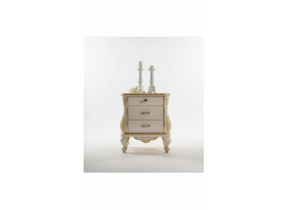 Table de chevet design moderne en bois blanc dans la chambre à coucher Meuble classique