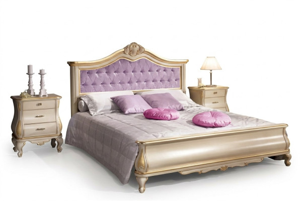 Conception de lit Lit double Chesterfield de luxe pour chambre Mobilier en bois Lit