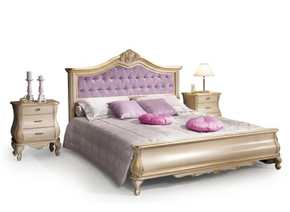 Conception de lit Lit double Chesterfield de luxe pour chambre Mobilier en bois Lit