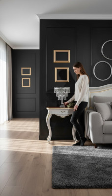 Table de chevet Mobilier de chambre luxueux blanc design exclusif