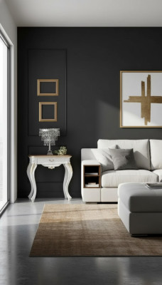 Table de chevet Mobilier de chambre luxueux blanc design exclusif