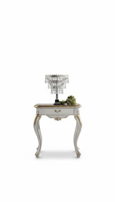 Table de chevet Mobilier de chambre luxueux blanc design exclusif