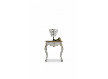 Table de chevet Mobilier de chambre luxueux blanc design exclusif