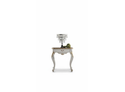 Table de chevet Mobilier de chambre luxueux blanc design exclusif