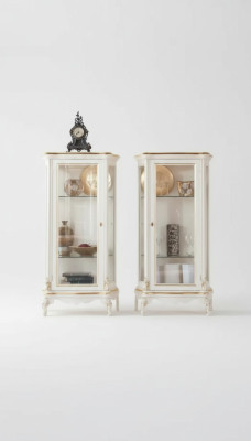 Armoire d'exposition en bois, armoire d'exposition de haute qualité, design de meubles classique, armoires d'exposition blanches.