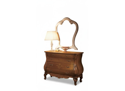 Commode de chambre avec miroir Ensemble de meubles classiques de luxe en bois 2 pièces