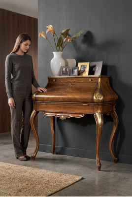 Conception de table de console de luxe marron Mobilier de chambre Table de toilette en bois