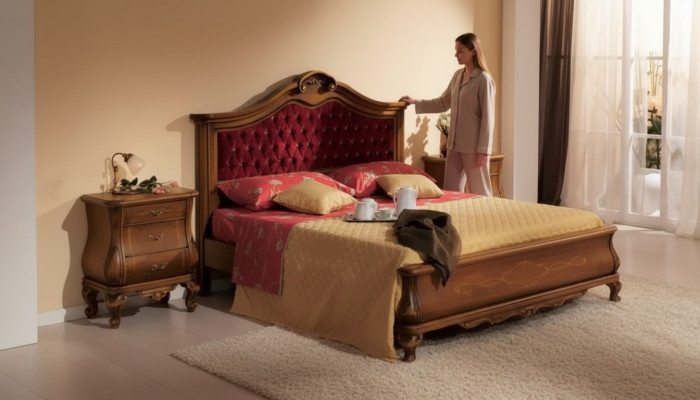 Chesterfield Lits lit rembourré Classique 180x200 Lit double cadre de lit