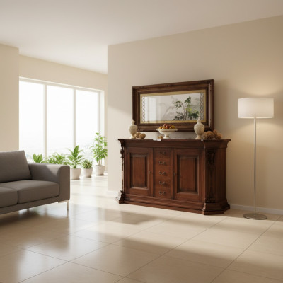 Classique s Marron Commode en bois massif Miroir Commode Armoires neuf