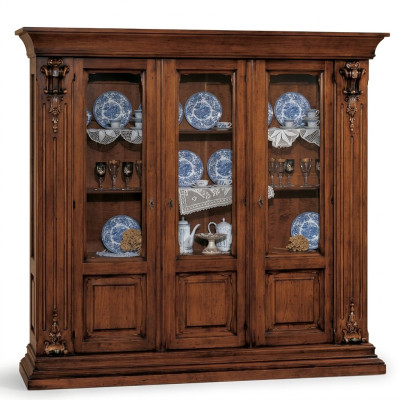 Vitrine en verre Armoire en bois Buffet classique Meubles Étagères Armoire en bois massif
