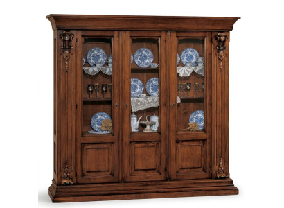 Vitrine en verre Armoire en bois Buffet classique Meubles Étagères Armoire en bois massif