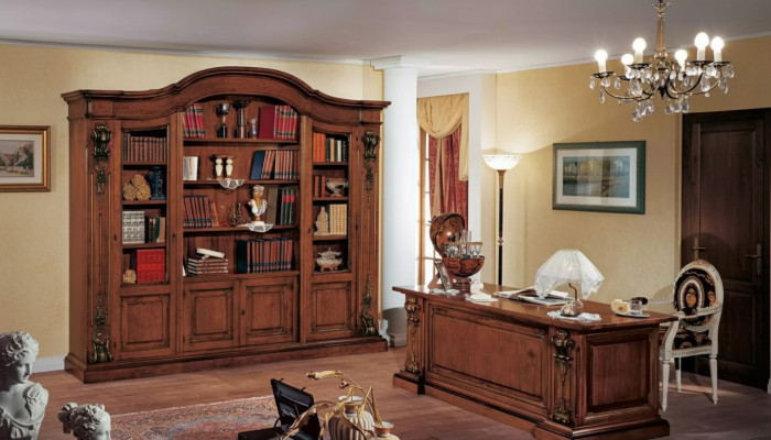Meuble de bureau étagère marron classique design étagère étagère armoire