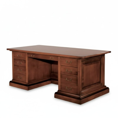 Brun Bureau en bois massif Meuble de bureau classique Table de salle d'étude
