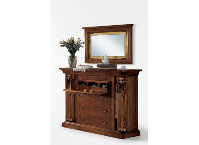 Meuble de chambre à coucher avec miroir Classique 2 pièces lit Armoire