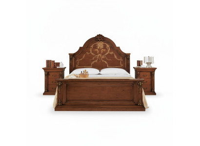 Chambre Lit Bois 160x200 Lits Marron Lit double Meubles