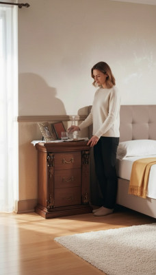 Table de chevet de design luxueux Tables d'appoint Chambre en bois Consoles de luxe