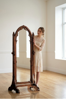 Miroir XXL avec cadre en bois Grand miroir mural Miroir sur pied Miroir de plancher