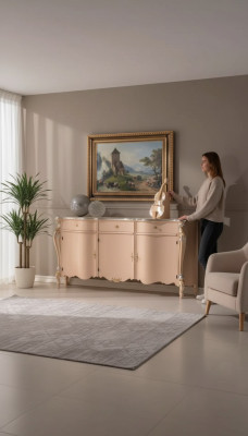 Buffet commode de luxe Beige Armoires en bois Penderie 200x57x100