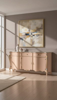 Buffet commode de luxe Beige Armoires en bois Penderie 200x57x100