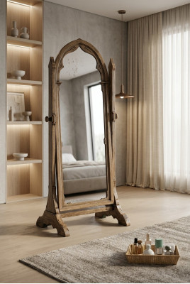 Grand miroir fait main avec cadre en bois de bois