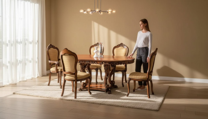 Ensemble de table à manger 4x chaises 2x fauteuils Fauteuil de bras Groupe de tables EssTable Tables en bois Tables