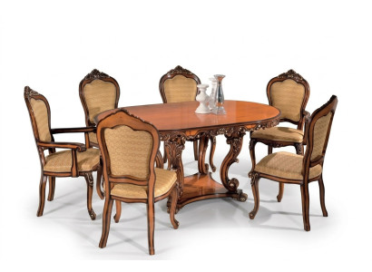 Ensemble de table à manger 4x chaises 2x fauteuils Fauteuil de bras Groupe de tables EssTable Tables en bois Tables