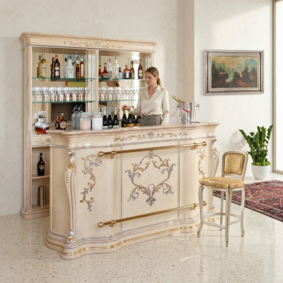 Comptoir de bar classique Armoire de bar de luxe Meuble de designer Vitrine en bois massif Bar