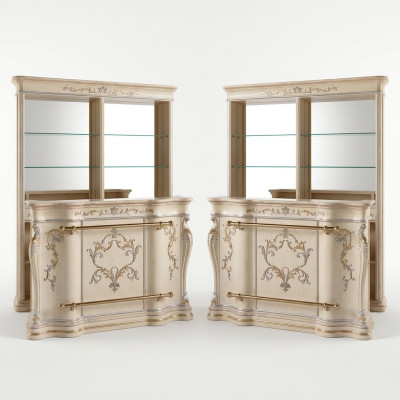 Comptoir de bar classique Armoire de bar de luxe Meuble de designer Vitrine en bois massif Bar