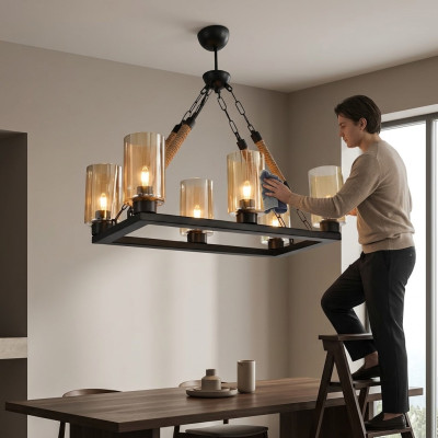 Lustre Lustre Lampe de plafond Lampes Verre Noir