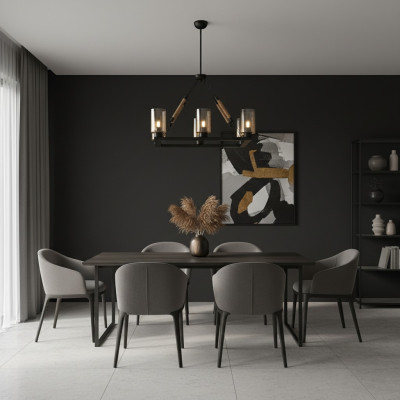 Lustre Lustre Lampe de plafond Lampes Verre Noir