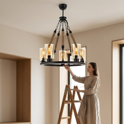 Plafonnier Lustre Luminaire Suspensions Lampes Verre Noir