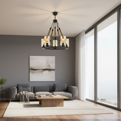 Plafonnier Lustre Luminaire Suspensions Lampes Verre Noir