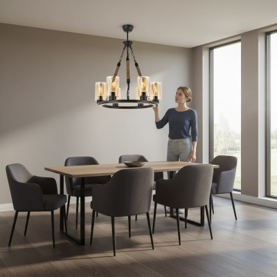 Lampes Lampe de plafond Lumière de plafond Lustre Lustre Verre Noir neuf
