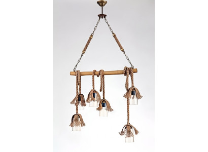 Lampe plafonnier lustre lustre plafonnier en bambou verre marron
