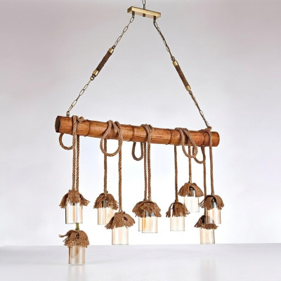 Plafonnier en bois moderne magnifique lustre suspendu Lustre en bambou lampe de plafond.