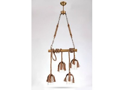 Lampe Bambus Deckenleuchte Kronleuchter Deckenleuchte Hängelampe Glas Braun