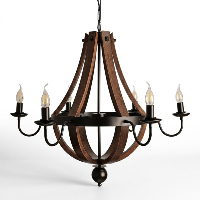 Lustre en bois de lustre de plafond de lustre brun
