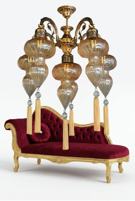 Lustre Lustre Lampe de plafond Lampes Verre Jaune Moderne