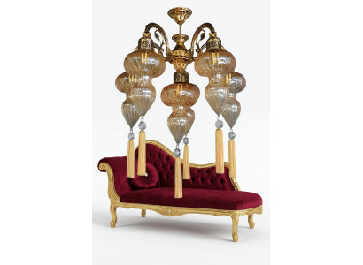 Lustre Lustre Lampe de plafond Lampes Verre Jaune Moderne