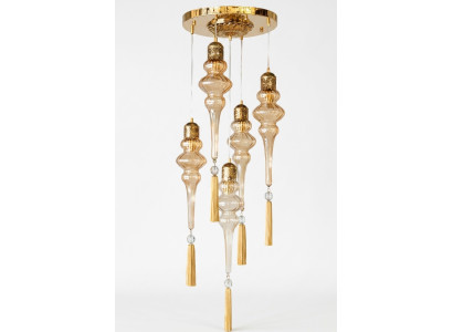 Lustre rond Plafonnier Lustre Lampe de plafond Lampes en verre Or