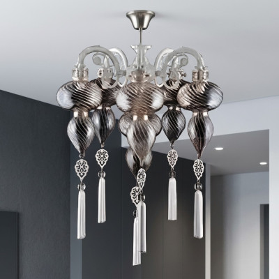 Plafonnier lustre Lustre Lustre Lampe de plafond Lampes Verre Argent nouveau