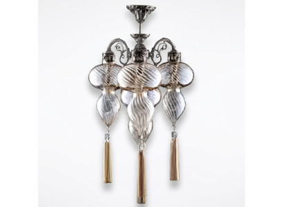 Lampes Plafonnier Lustre Lustre Lampe de plafond Verre Argent nouveau
