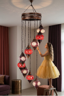 Lustre applique plafonnier Lustre Lampe de plafond Lampes Verre 45x145cm