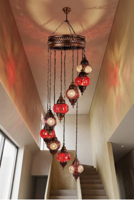 Lustre applique plafonnier Lustre Lampe de plafond Lampes Verre 45x145cm