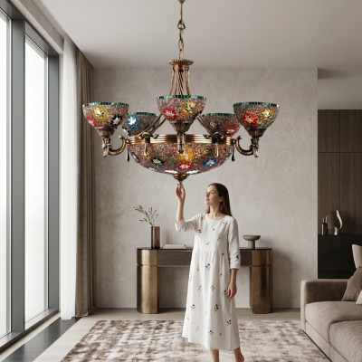 Lustre de plafond lustre lustre plafonnier lampes en verre lampes lumières