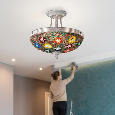Lustre Lustre Lampe de plafond Lampes Verre Multicolore