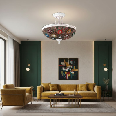 Lustre Lustre Lampe de plafond Lampes Verre Multicolore