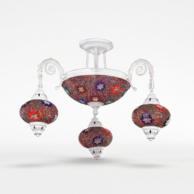 Plafonnier lustre Lustre Plafonnier Lampes Verre Art Blanc