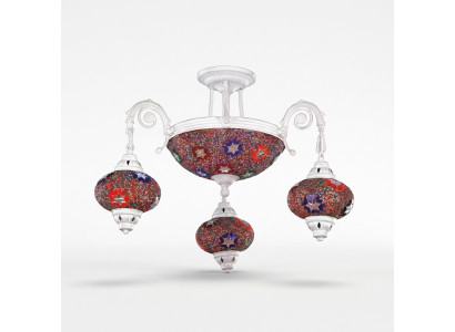 Plafonnier lustre Lustre Plafonnier Lampes Verre Art Blanc