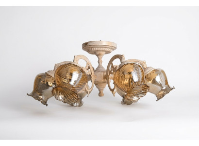 Plafonnier Lustre Lustre Lampes en verre beige Art